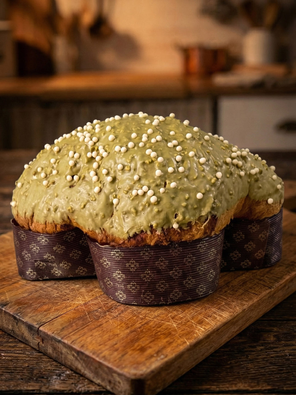 Colomba al Pistacchio con sac à poche